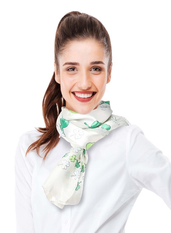 CBC Crown Women's St.Patrick's Shamrock Scarf Clover Scarf, One Size, Green White Black (Ivory-Multi) - Image 5